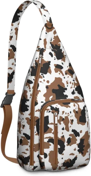 Shoulder Sling Crossbody Casual Chest Bag For Travel Sports Running,Backpack for Men & Women Lightweight Sports BagCrossbody Concealed Carry,Cow Shoulder Bag Waterproof Chest Bag