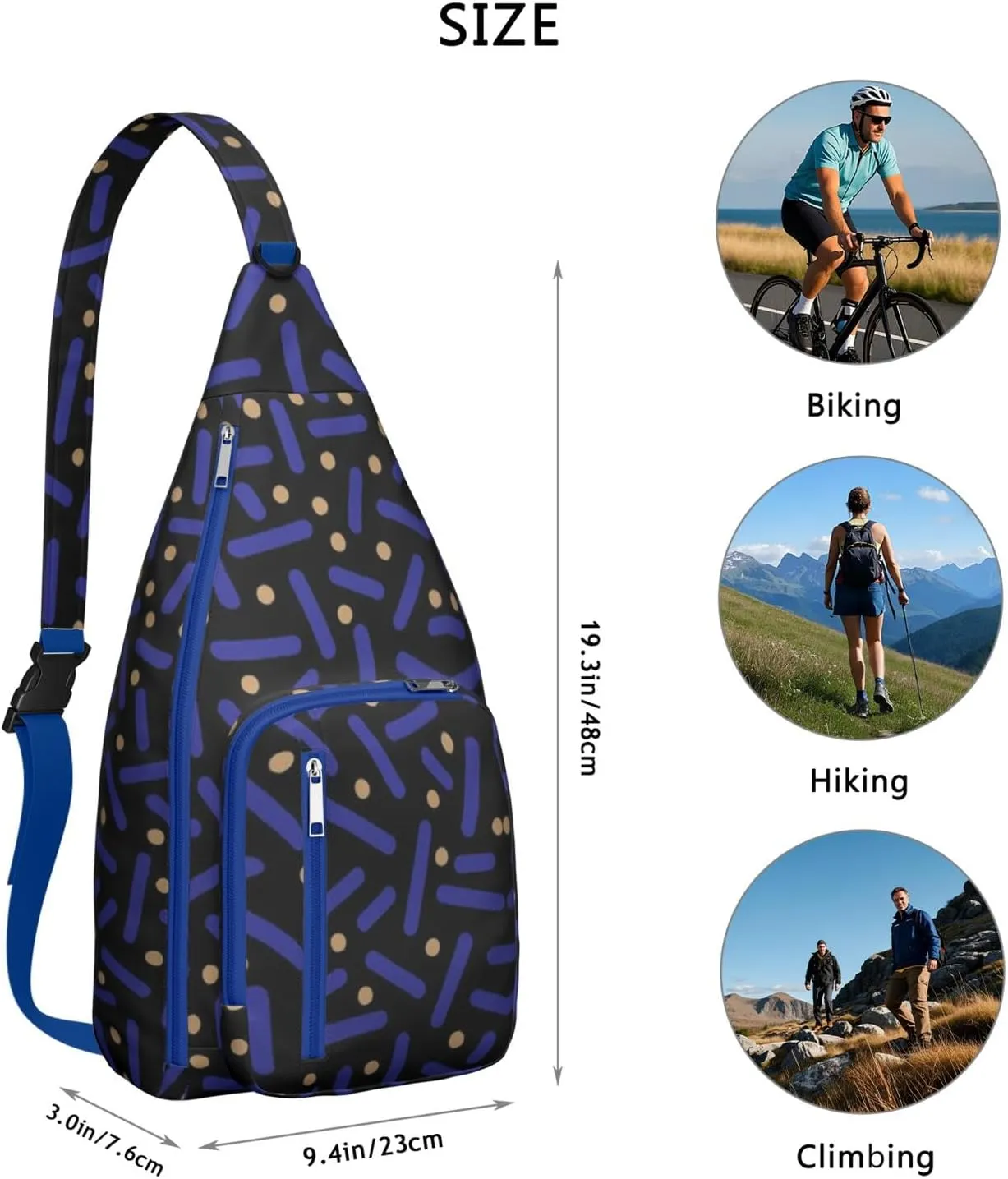 Shoulder Sling Crossbody Casual Chest Bag For Travel Sports Running,Backpack for Men & Women Lightweight Sports BagCrossbody Concealed Carry,Fashion Shoulder Bag Waterproof Chest Bag