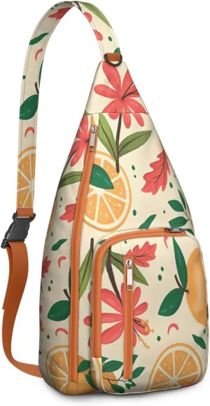 Shoulder Sling Crossbody Casual Chest Bag For Travel Sports Running,Backpack for Men & Women Lightweight Sports BagCrossbody Concealed Carry,Lemon Shoulder Bag Waterproof Chest Bag