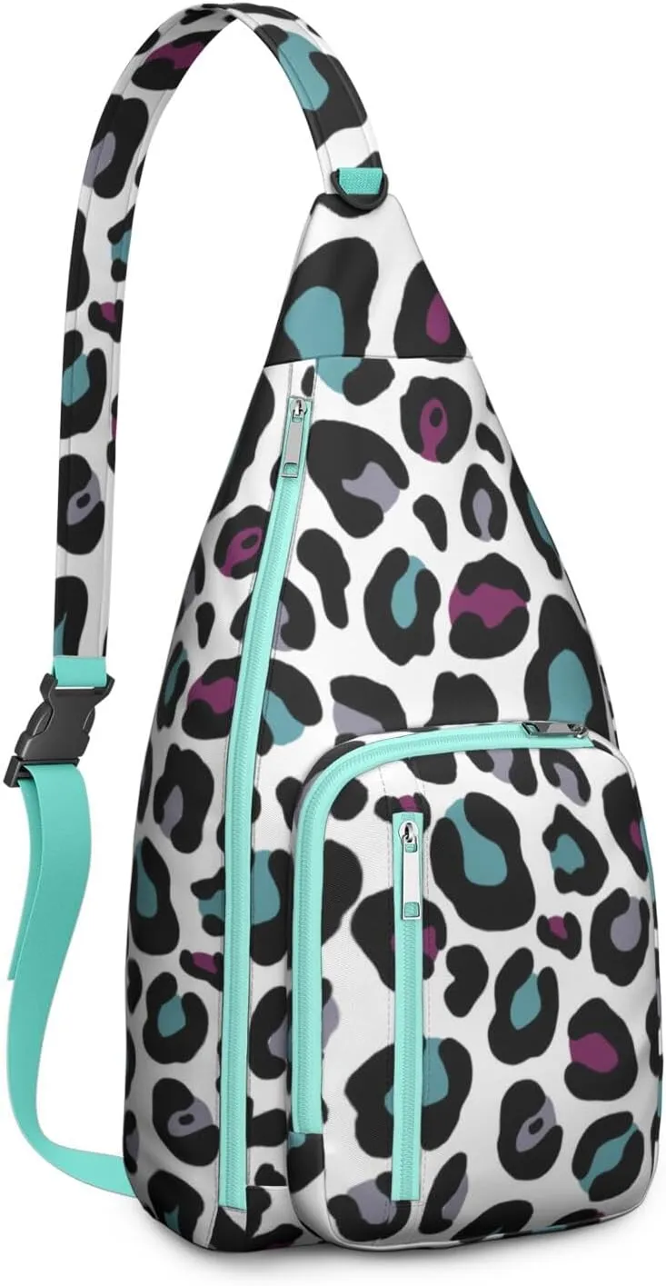 Shoulder Sling Crossbody Casual Chest Bag For Travel Sports Running,Backpack for Men & Women Lightweight Sports BagCrossbody Concealed Carry,Leopard Shoulder Bag Waterproof Chest Bag