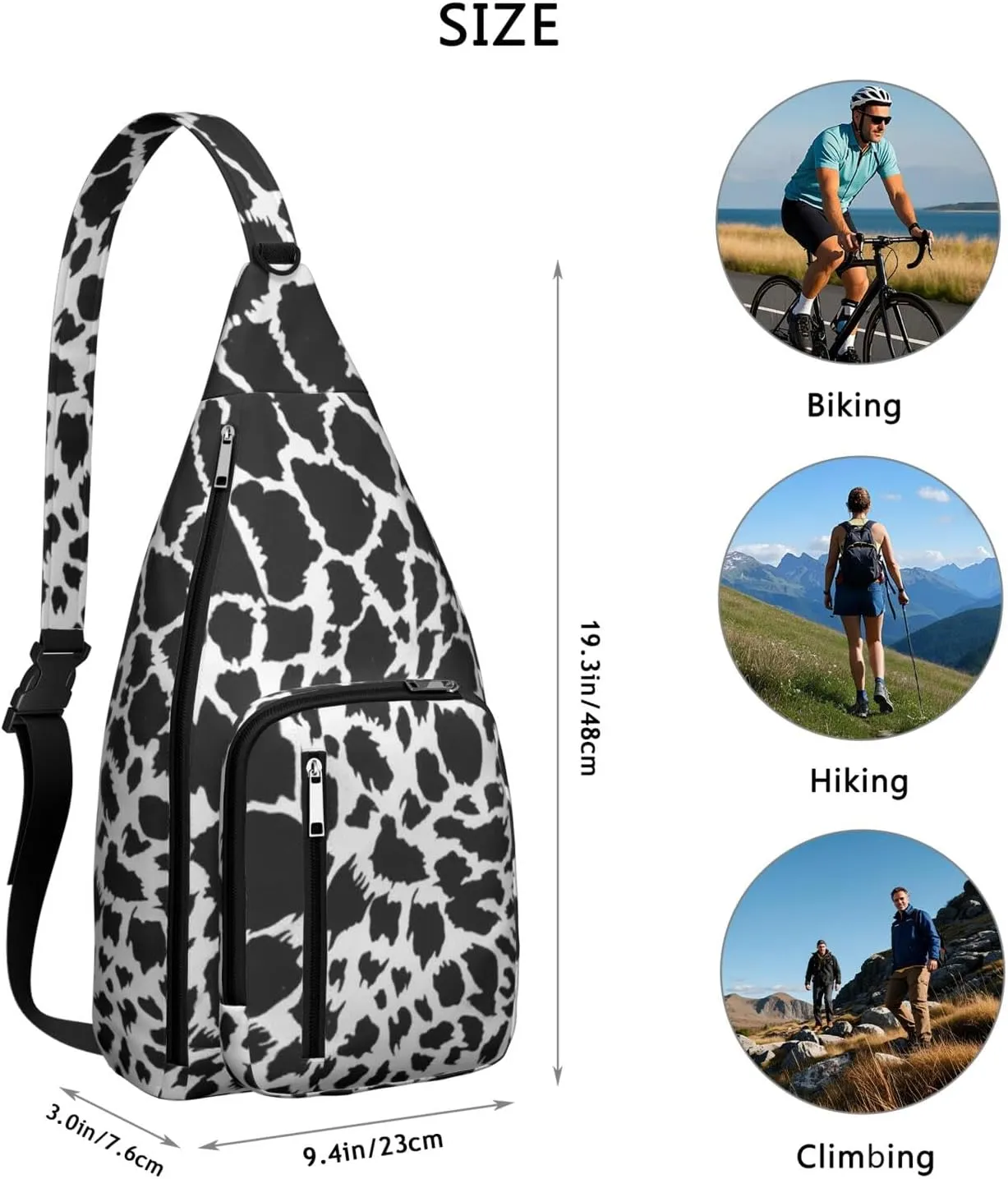 Shoulder Sling Crossbody Casual Chest Bag For Travel Sports Running,Backpack for Men & Women Lightweight Sports BagCrossbody Concealed Carry,Leopard Shoulder Bag Waterproof Chest Bag