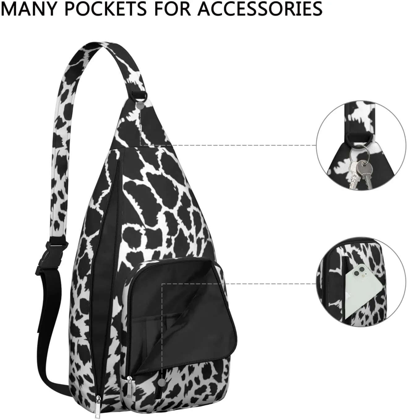 Shoulder Sling Crossbody Casual Chest Bag For Travel Sports Running,Backpack for Men & Women Lightweight Sports BagCrossbody Concealed Carry,Leopard Shoulder Bag Waterproof Chest Bag
