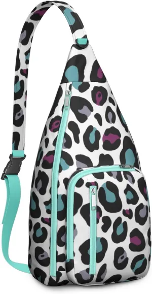 Shoulder Sling Crossbody Casual Chest Bag For Travel Sports Running,Backpack for Men & Women Lightweight Sports BagCrossbody Concealed Carry,Leopard Shoulder Bag Waterproof Chest Bag