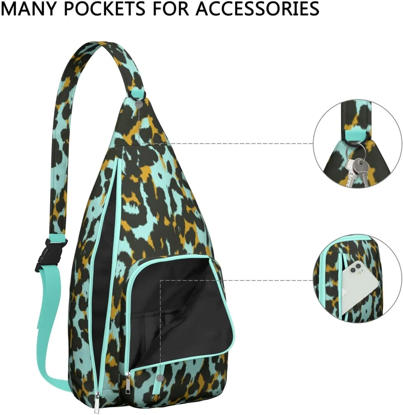 Shoulder Sling Crossbody Casual Chest Bag For Travel Sports Running,Backpack for Men & Women Lightweight Sports BagCrossbody Concealed Carry,Leopard Shoulder Bag Waterproof Chest Bag