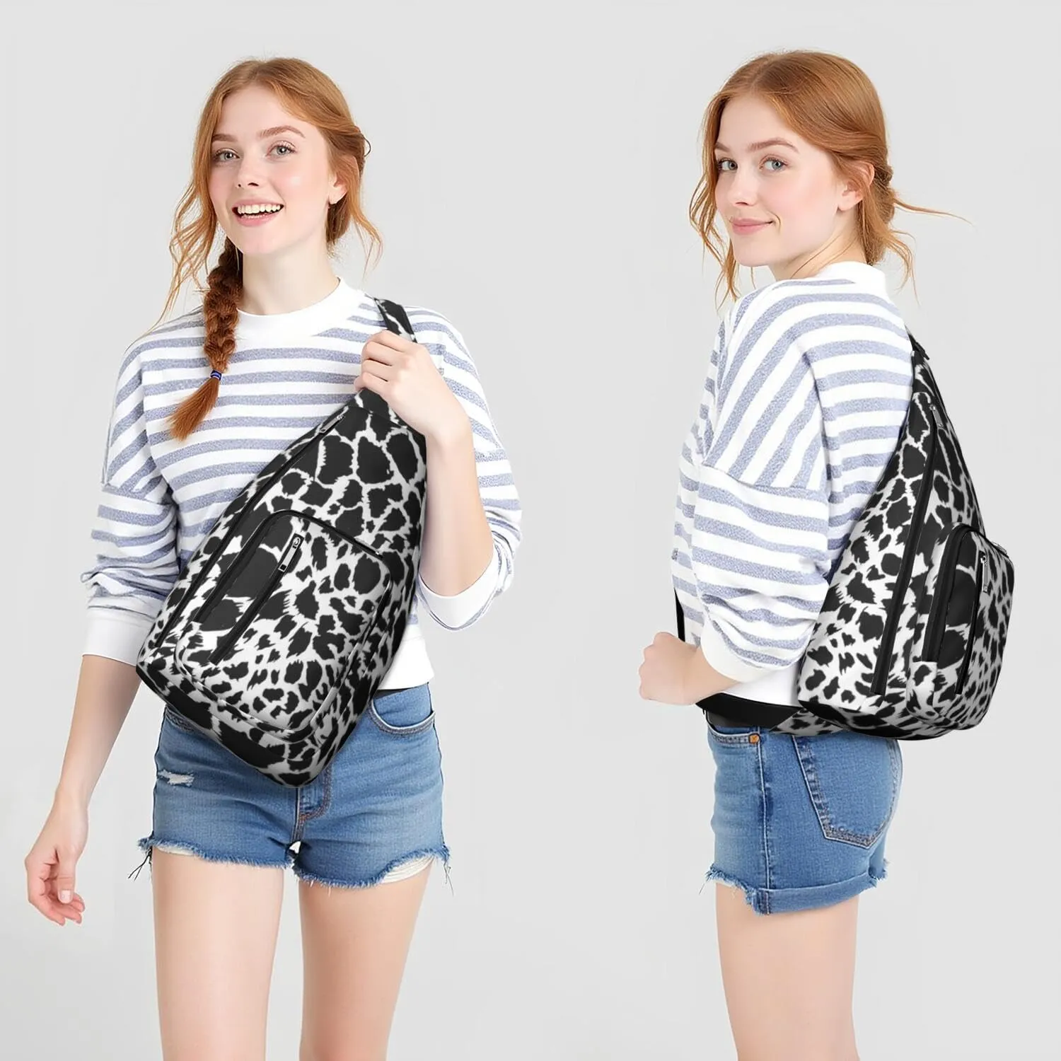Shoulder Sling Crossbody Casual Chest Bag For Travel Sports Running,Backpack for Men & Women Lightweight Sports BagCrossbody Concealed Carry,Leopard Shoulder Bag Waterproof Chest Bag