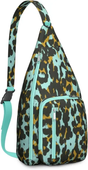 Shoulder Sling Crossbody Casual Chest Bag For Travel Sports Running,Backpack for Men & Women Lightweight Sports BagCrossbody Concealed Carry,Leopard Shoulder Bag Waterproof Chest Bag