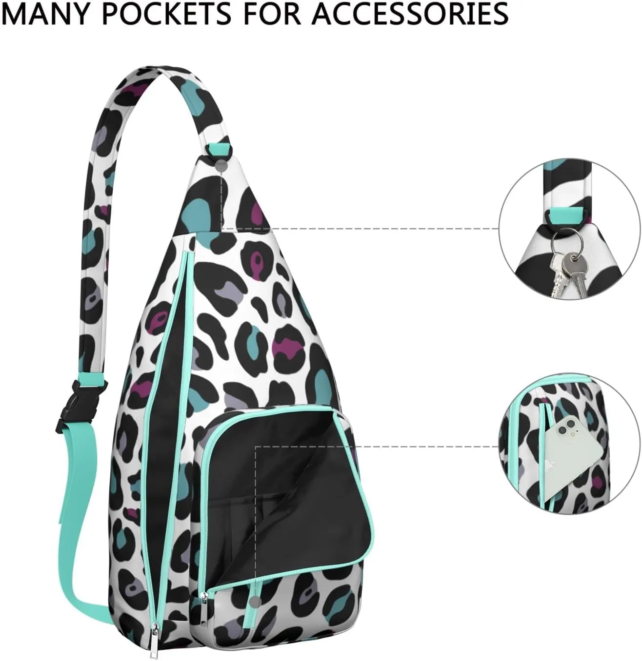 Shoulder Sling Crossbody Casual Chest Bag For Travel Sports Running,Backpack for Men & Women Lightweight Sports BagCrossbody Concealed Carry,Leopard Shoulder Bag Waterproof Chest Bag