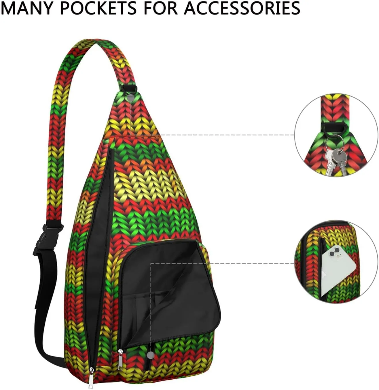 Shoulder Sling Crossbody Casual Chest Bag For Travel Sports Running,Backpack for Men & Women Lightweight Sports BagCrossbody Concealed Carry,Marijuana Leaf Shoulder Bag Waterproof Chest Bag