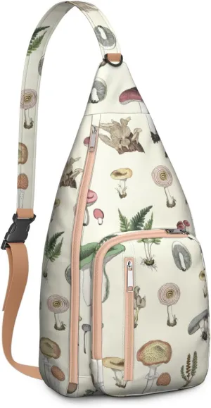 Shoulder Sling Crossbody Casual Chest Bag For Travel Sports Running,Backpack for Men & Women Lightweight Sports BagCrossbody Concealed Carry,Mushroom Shoulder Bag Waterproof Chest Bag
