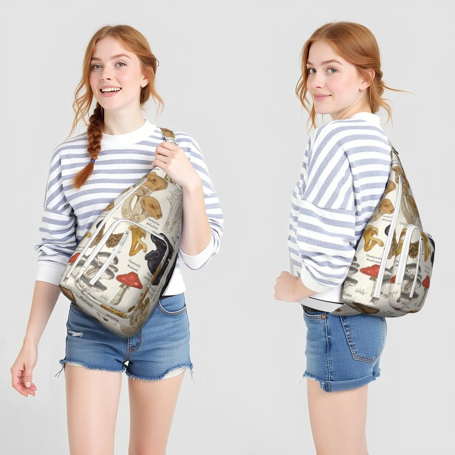 Shoulder Sling Crossbody Casual Chest Bag For Travel Sports Running,Backpack for Men & Women Lightweight Sports BagCrossbody Concealed Carry,Mushroom Shoulder Bag Waterproof Chest Bag