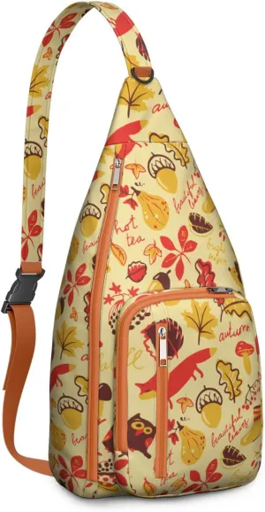 Shoulder Sling Crossbody Casual Chest Bag For Travel Sports Running,Backpack for Men & Women Lightweight Sports BagCrossbody Concealed Carry,Mushroom Shoulder Bag Waterproof Chest Bag