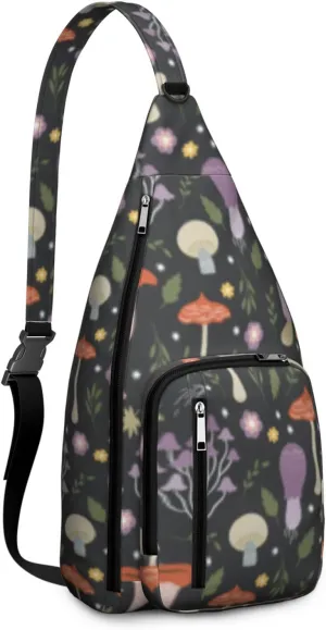 Shoulder Sling Crossbody Casual Chest Bag For Travel Sports Running,Backpack for Men & Women Lightweight Sports BagCrossbody Concealed Carry,Mushroom Shoulder Bag Waterproof Chest Bag