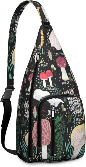 Shoulder Sling Crossbody Casual Chest Bag For Travel Sports Running,Backpack for Men & Women Lightweight Sports BagCrossbody Concealed Carry,Mushroom Shoulder Bag Waterproof Chest Bag