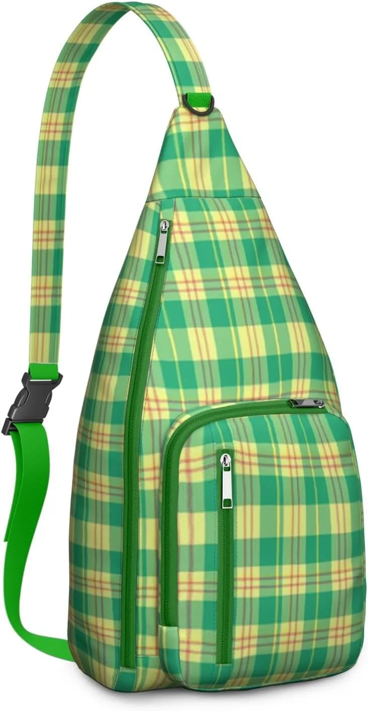 Shoulder Sling Crossbody Casual Chest Bag For Travel Sports Running,Backpack for Men & Women Lightweight Sports BagCrossbody Concealed Carry,Plaid Shoulder Bag Waterproof Chest Bag