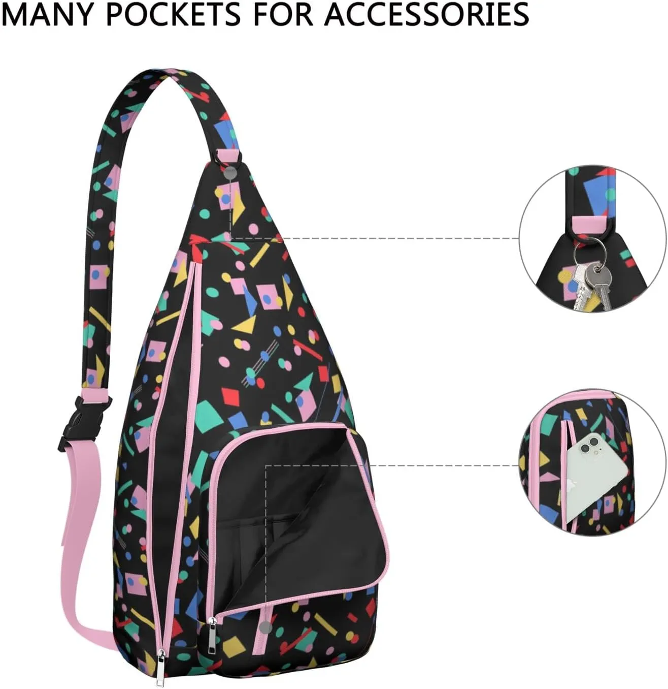 Shoulder Sling Crossbody Casual Chest Bag For Travel Sports Running,Backpack for Men & Women Lightweight Sports BagCrossbody Concealed Carry,Polka Shoulder Bag Waterproof Chest Bag