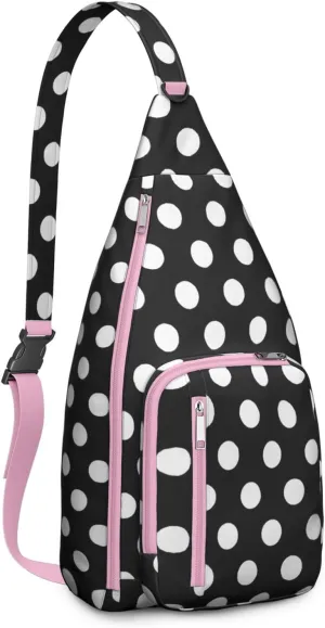 Shoulder Sling Crossbody Casual Chest Bag For Travel Sports Running,Backpack for Men & Women Lightweight Sports BagCrossbody Concealed Carry,Polka Shoulder Bag Waterproof Chest Bag