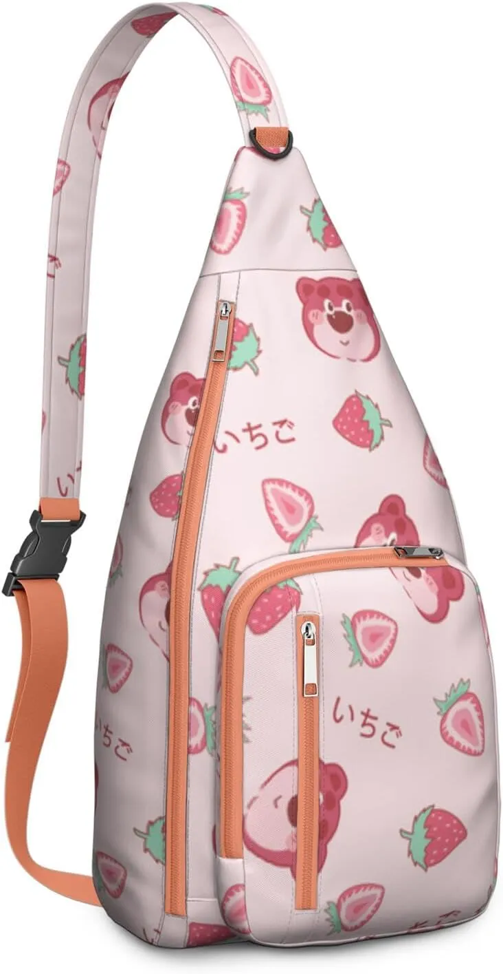 Shoulder Sling Crossbody Casual Chest Bag For Travel Sports Running,Backpack for Men & Women Lightweight Sports BagCrossbody Concealed Carry,Strawberry Shoulder Bag Waterproof Chest Bag