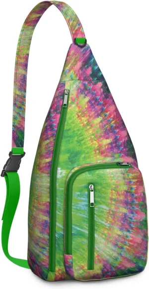 Shoulder Sling Crossbody Casual Chest Bag For Travel Sports Running,Backpack for Men & Women Lightweight Sports BagCrossbody Concealed Carry,Tie dye Shoulder Bag Waterproof Chest Bag