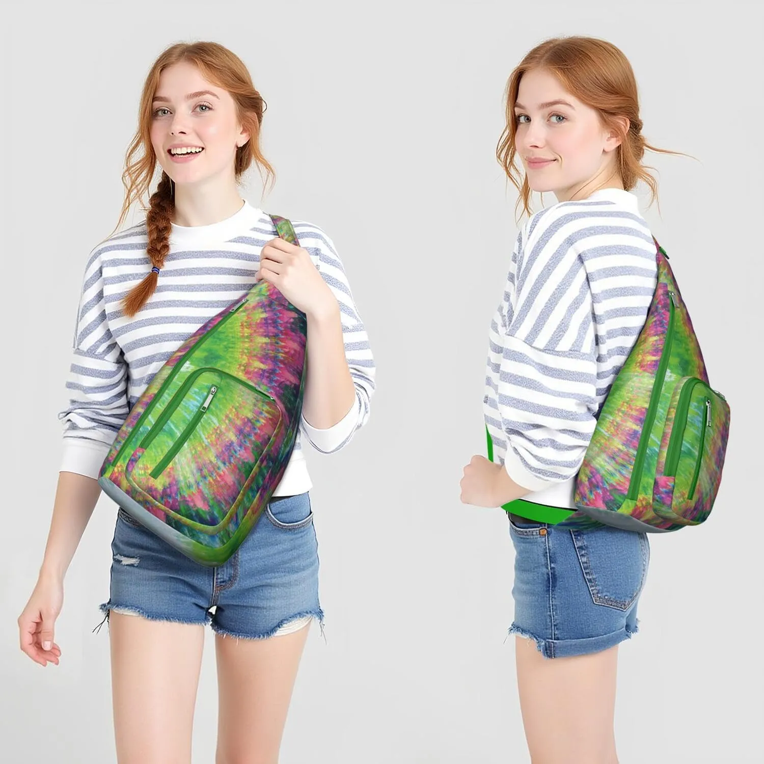Shoulder Sling Crossbody Casual Chest Bag For Travel Sports Running,Backpack for Men & Women Lightweight Sports BagCrossbody Concealed Carry,Tie dye Shoulder Bag Waterproof Chest Bag