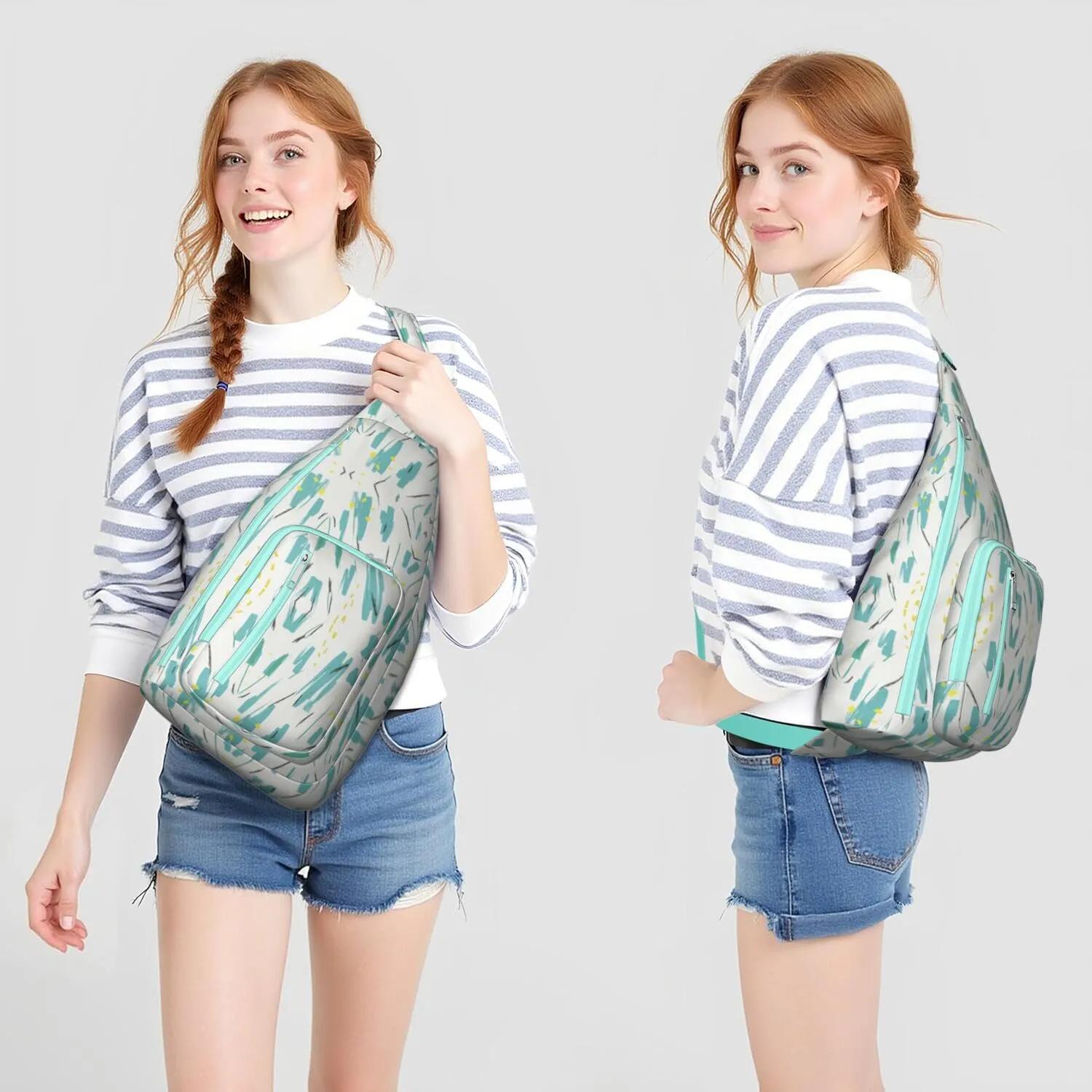 Shoulder Sling Crossbody Casual Chest Bag For Travel Sports Running,Backpack for Men & Women Lightweight Sports BagCrossbody Concealed Carry,Tie dye Shoulder Bag Waterproof Chest Bag