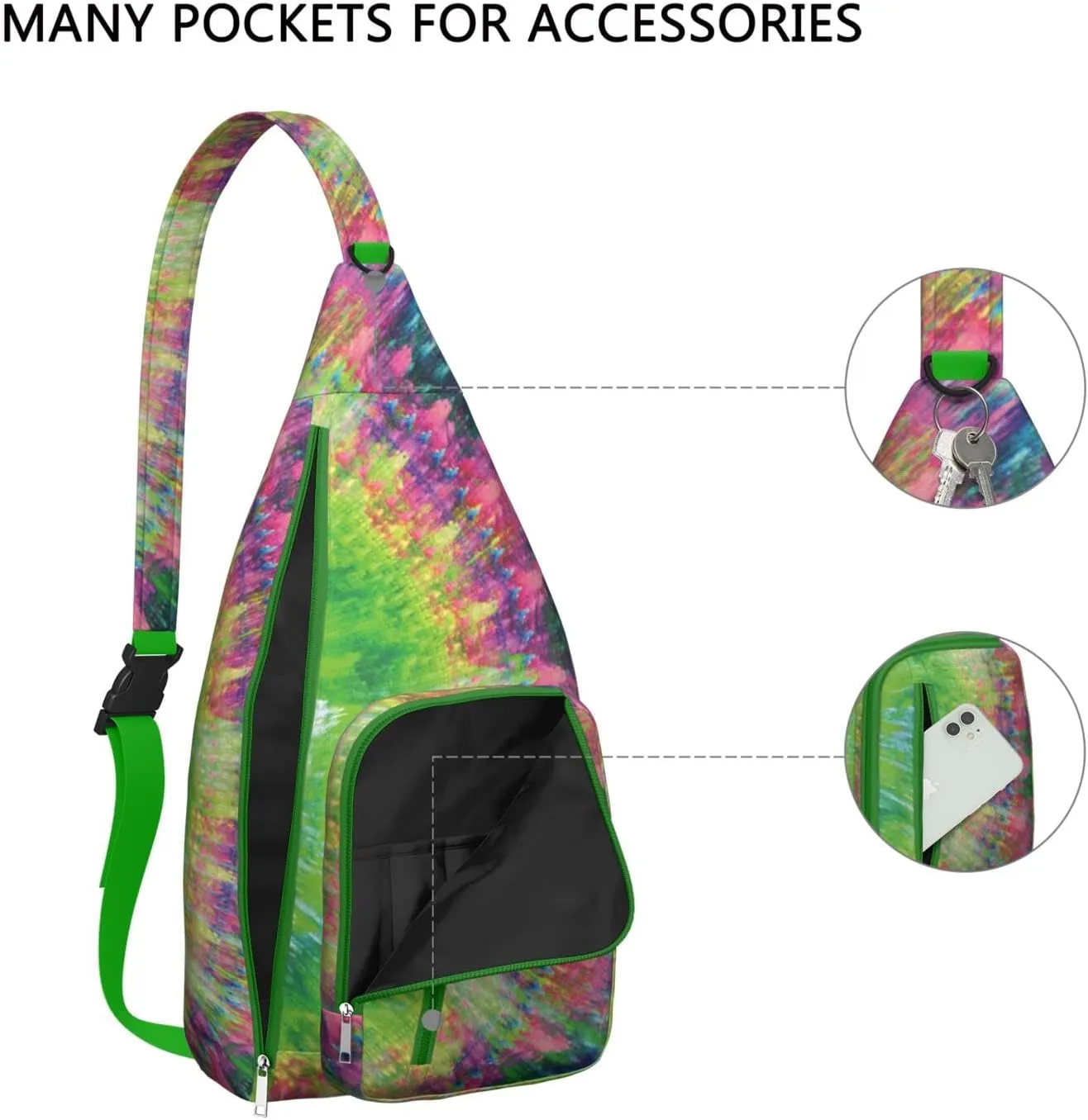 Shoulder Sling Crossbody Casual Chest Bag For Travel Sports Running,Backpack for Men & Women Lightweight Sports BagCrossbody Concealed Carry,Tie dye Shoulder Bag Waterproof Chest Bag