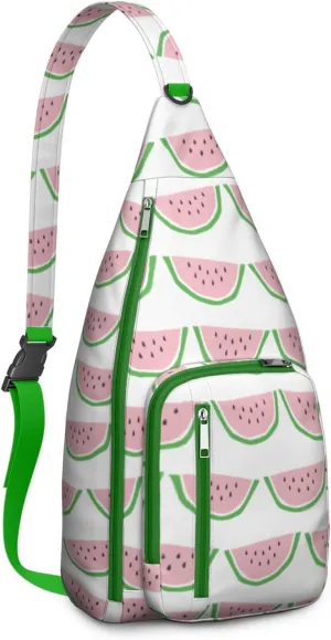 Shoulder Sling Crossbody Casual Chest Bag For Travel Sports Running,Backpack for Men & Women Lightweight Sports BagCrossbody Concealed Carry,Watermelon Shoulder Bag Waterproof Chest Bag