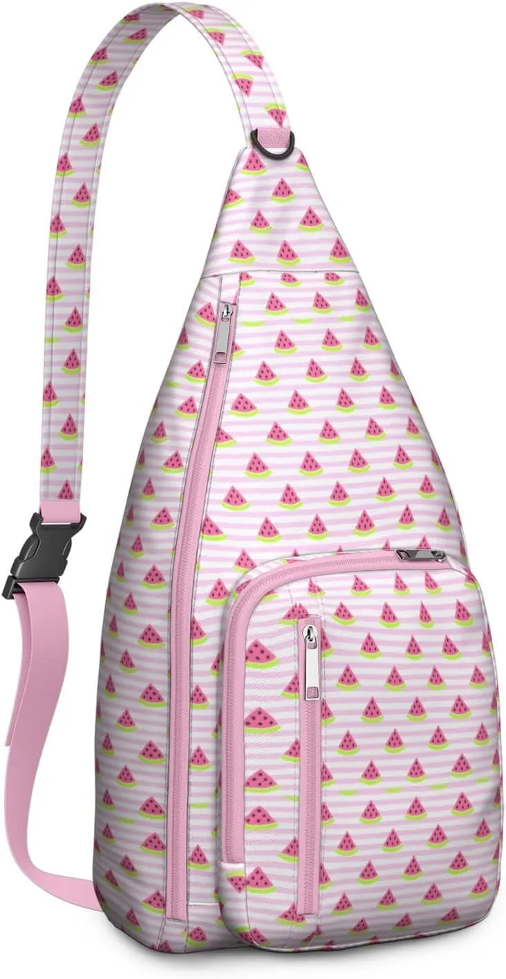 Shoulder Sling Crossbody Casual Chest Bag For Travel Sports Running,Backpack for Men & Women Lightweight Sports BagCrossbody Concealed Carry,Watermelon Shoulder Bag Waterproof Chest Bag