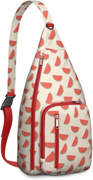 Shoulder Sling Crossbody Casual Chest Bag For Travel Sports Running,Backpack for Men & Women Lightweight Sports BagCrossbody Concealed Carry,Watermelon Shoulder Bag Waterproof Chest Bag