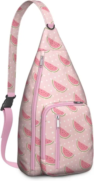 Shoulder Sling Crossbody Casual Chest Bag For Travel Sports Running,Backpack for Men & Women Lightweight Sports BagCrossbody Concealed Carry,Watermelon Shoulder Bag Waterproof Chest Bag