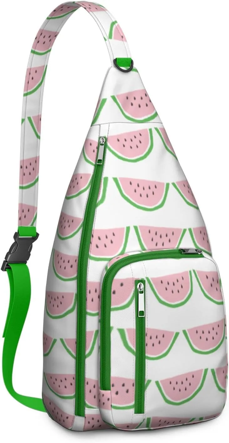 Shoulder Sling Crossbody Casual Chest Bag For Travel Sports Running,Backpack for Men & Women Lightweight Sports BagCrossbody Concealed Carry,Watermelon Shoulder Bag Waterproof Chest Bag