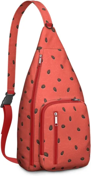 Shoulder Sling Crossbody Casual Chest Bag For Travel Sports Running,Backpack for Men & Women Lightweight Sports BagCrossbody Concealed Carry,Watermelon Shoulder Bag Waterproof Chest Bag