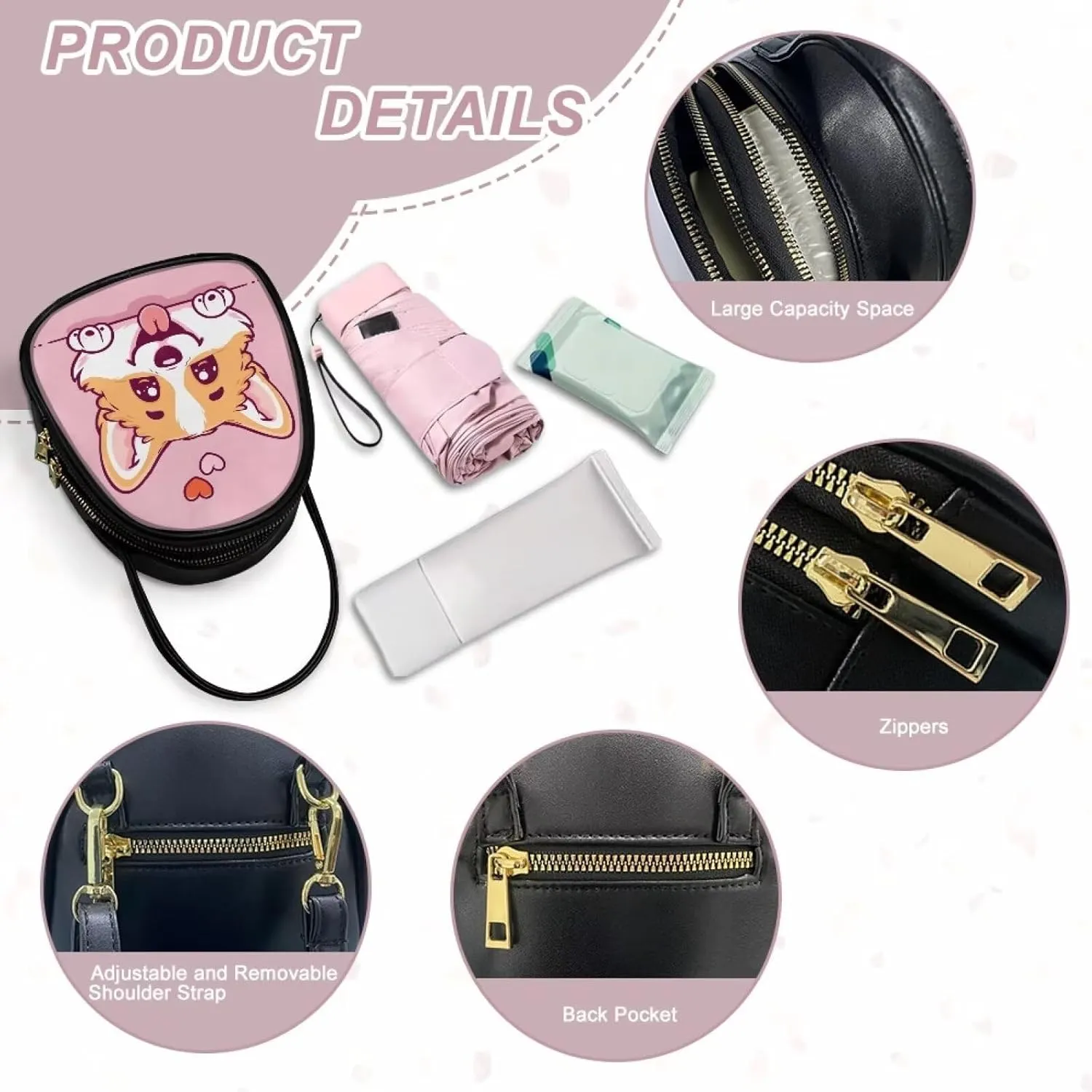 Shoulder Tote Bag for Women Work Double Layer Crossbody Sling Bags for Women Small with Zipper Closure