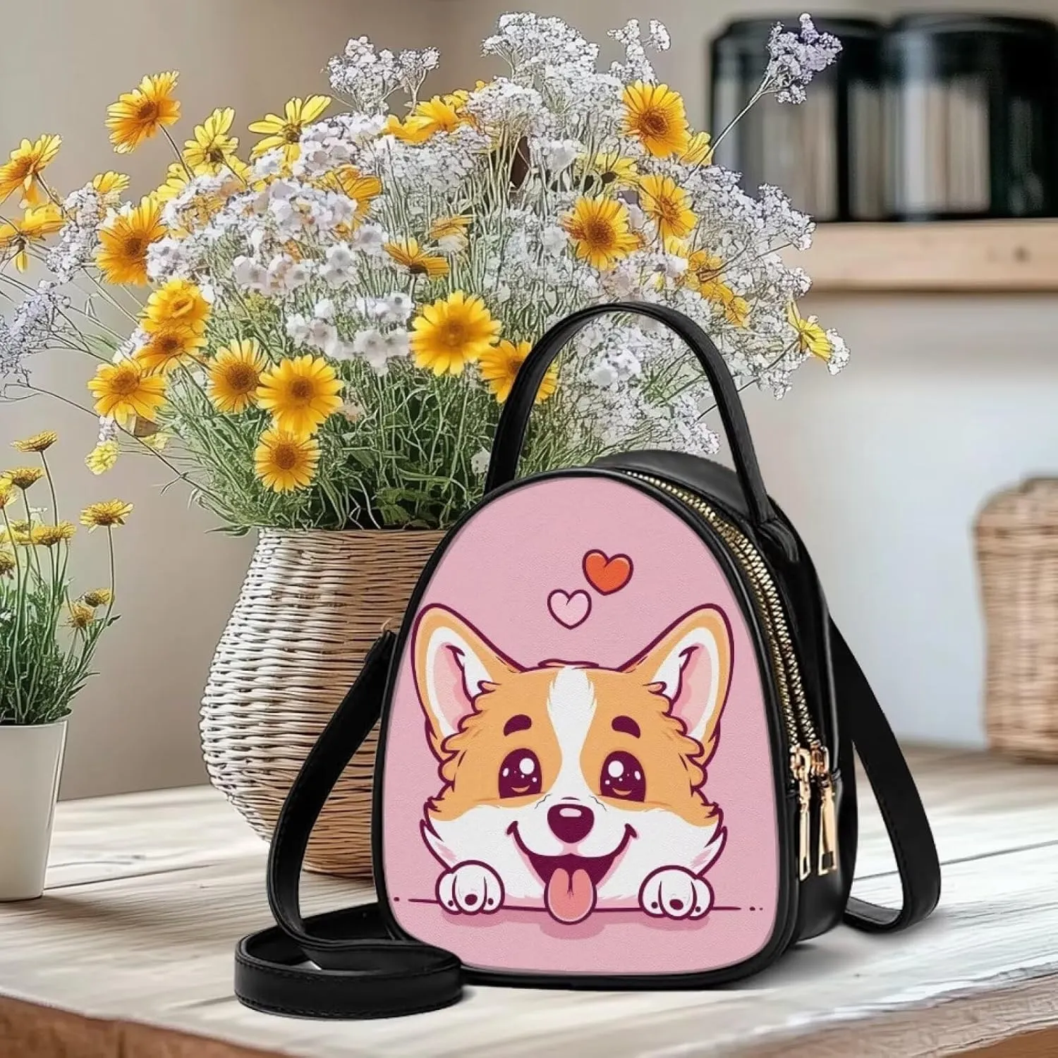 Shoulder Tote Bag for Women Work Double Layer Crossbody Sling Bags for Women Small with Zipper Closure
