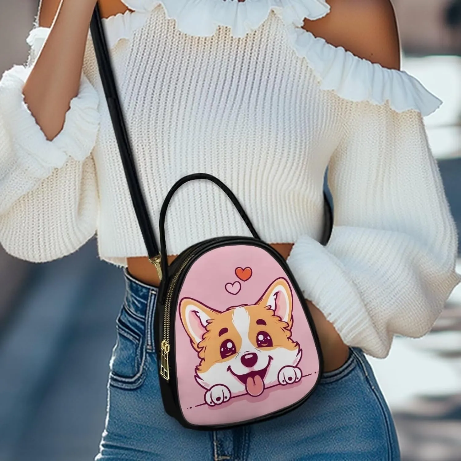 Shoulder Tote Bag for Women Work Double Layer Crossbody Sling Bags for Women Small with Zipper Closure