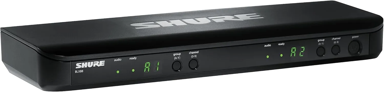 Shure BLX1288/P31 Wireless Microphone System - 14-Hour Battery Life, 300 ft Range, UHF | Includes Handheld & Headset Mics, Dual Channel Receiver | J11 Band (BLX1288/P31-J11)