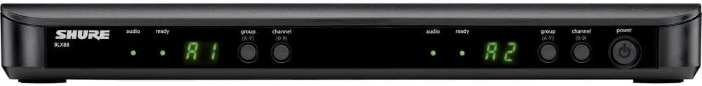 Shure BLX288/SM58 Wireless Microphone System - 14-Hour Battery Life, 300 ft Range, UHF | Includes (2) SM58 Handheld Vocal Mics, Dual Channel Receiver | H9 Band (BLX288/SM58-H9)