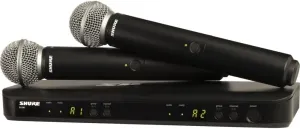 Shure BLX288/SM58 Wireless Microphone System - 14-Hour Battery Life, 300 ft Range, UHF | Includes (2) SM58 Handheld Vocal Mics, Dual Channel Receiver | H9 Band (BLX288/SM58-H9)
