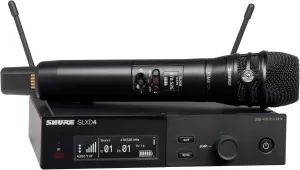Shure SLXD24/K8B Digital Wireless Microphone System - Includes SLXD2 Handheld Transmitter with KSM8 Black Vocal Mic Capsule and SLXD4 Single Channel Rack Mount Receiver | J52 Band (SLXD24/K8B-J52)