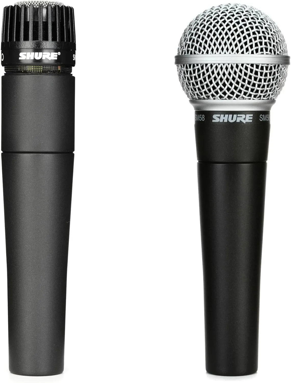 Shure SM57 & SM58 Microphone Set - Professional Dynamic Cardioid Pair for Instruments & Vocals - Crisp Sound & Versatile Performance