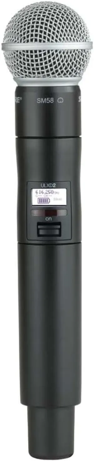 Shure ULXD2/SM58 Handheld Transmitter with SM58 Vocal Mic Capsule - for use with ULX-D Digital Wireless Microphone Systems, Receiver Sold Separately | G50 Band (ULXD2/SM58=-G50)