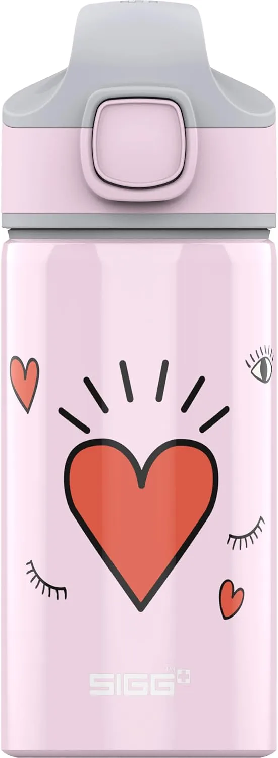 SIGG - Kids Miracle Water Bottle - Girl Power - Lightweight Aluminium with Leak-Proof Lid - One Hand Children's Drink Bottle - 13 Oz