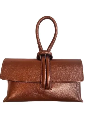 Single Handle Wristlet Crossbody Bag in Bronze