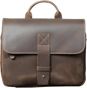 Single Shoulder Bun Top Layer Cowhide Briefcase Personality Crossbody Handbag