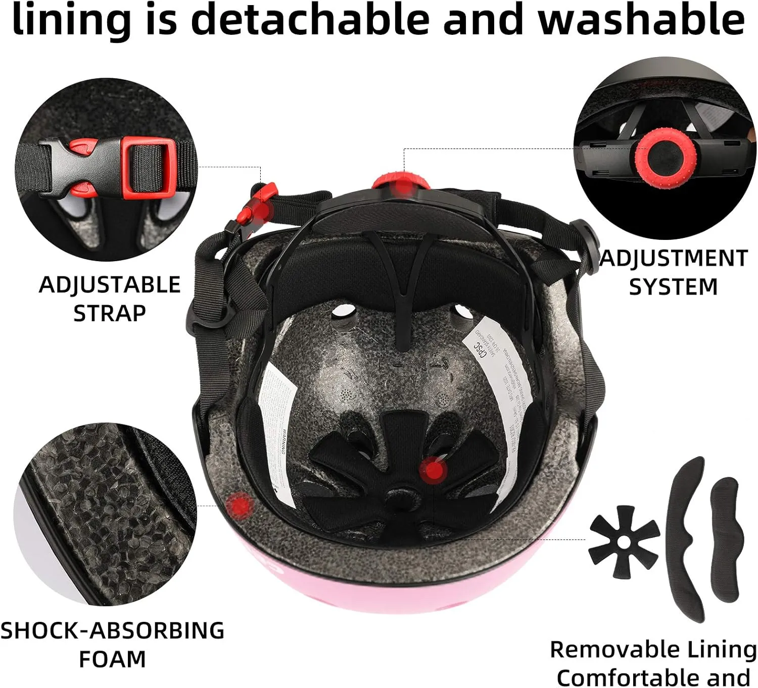 Skateboard Bike Helmet,Adjustable Washable Skate Scooter Helmets for Over 16 Years Youth & Adults Women and Men Climbing,Skateboarding,Cycling Bicycle,Roller Skating,Balance Bike Sports