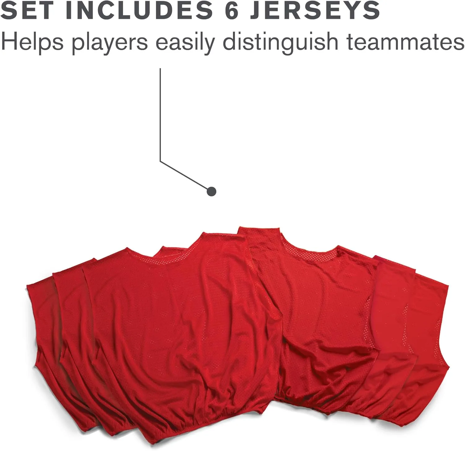 SKLZ Sports Mesh Practice Jersey Pack of 6 - Durable and Breathable Jerseys for Team Sports- Football - Basketball- Soccer