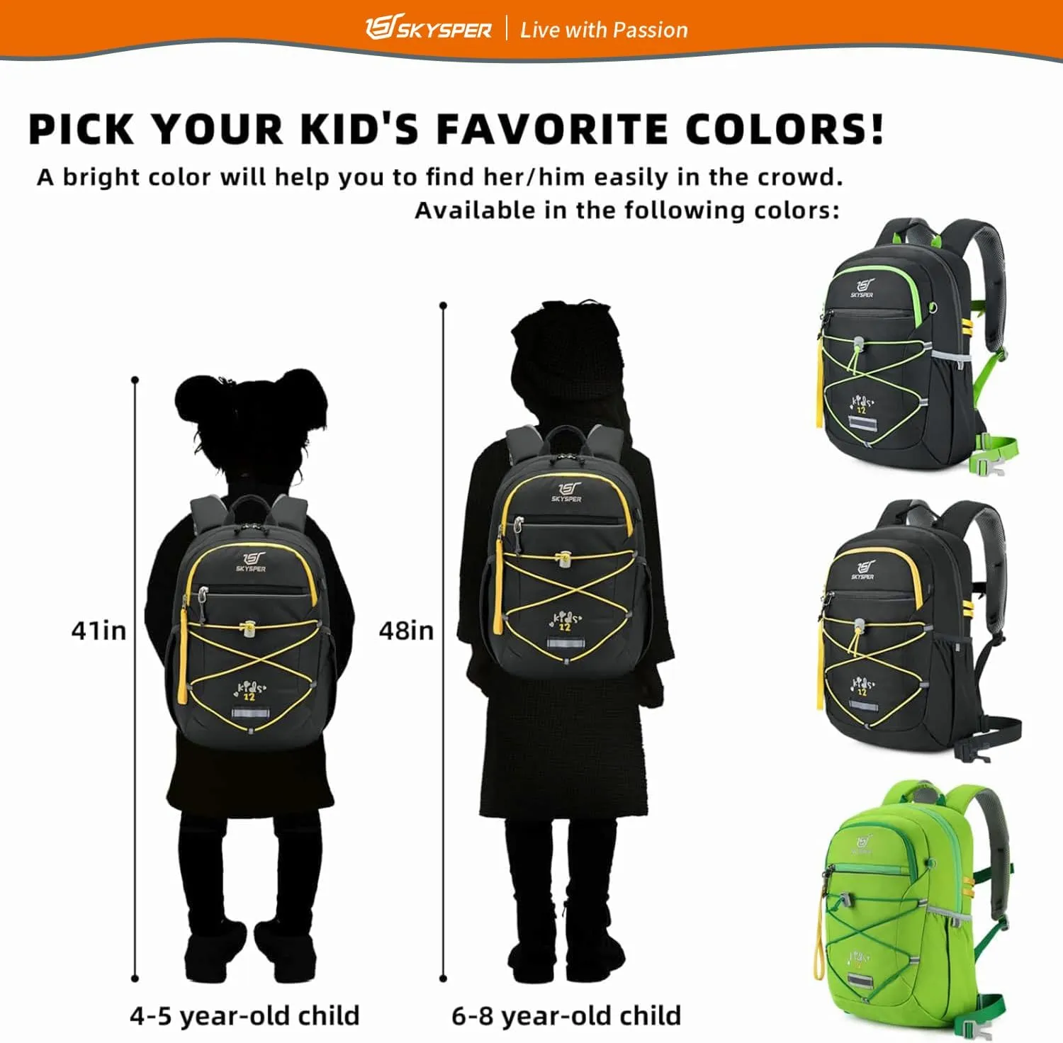SKYSPER Kids Backpack 12L Children School Bag Child Boy Girl Pack Ages 4-8 for Traveling Day Trips Classes Camping(Black)