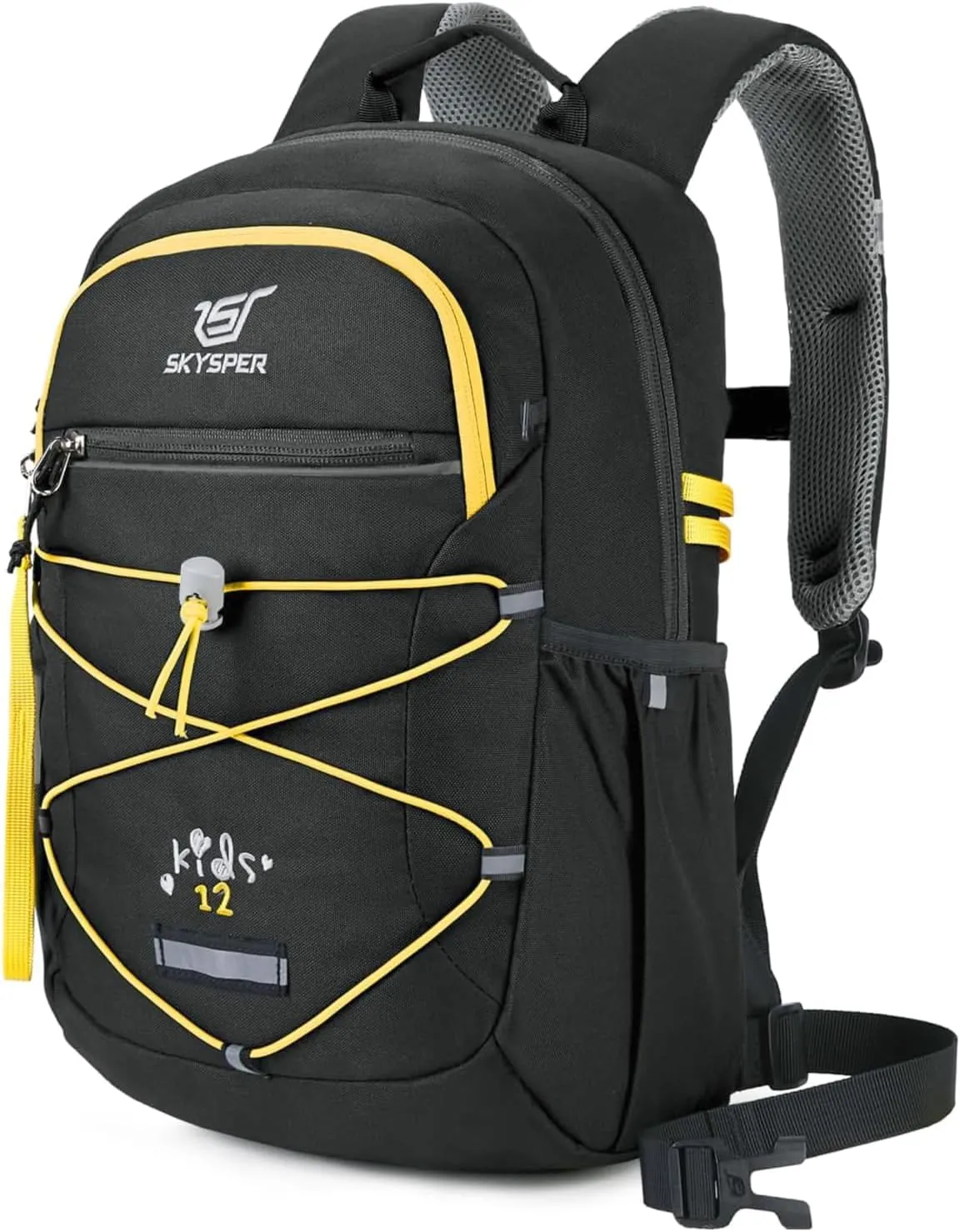 SKYSPER Kids Backpack 12L Children School Bag Child Boy Girl Pack Ages 4-8 for Traveling Day Trips Classes Camping(Black)