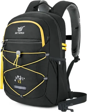 SKYSPER Kids Backpack 12L Children School Bag Child Boy Girl Pack Ages 4-8 for Traveling Day Trips Classes Camping(Black)