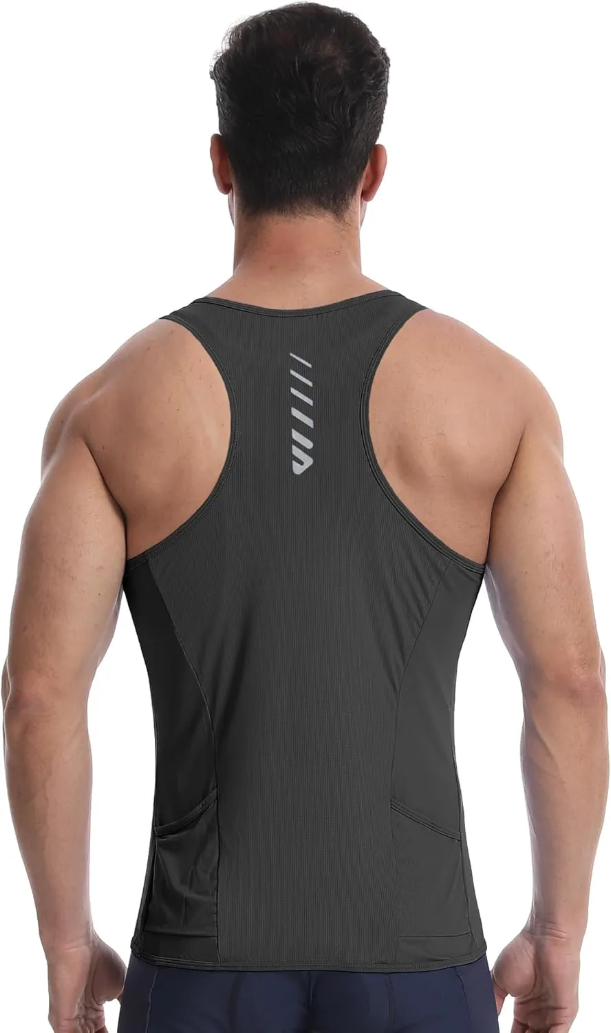Sleeveless Cycling Jersey Men, Biking Base Layer Breathable and Lightweight with Back Pocket Sports Vest