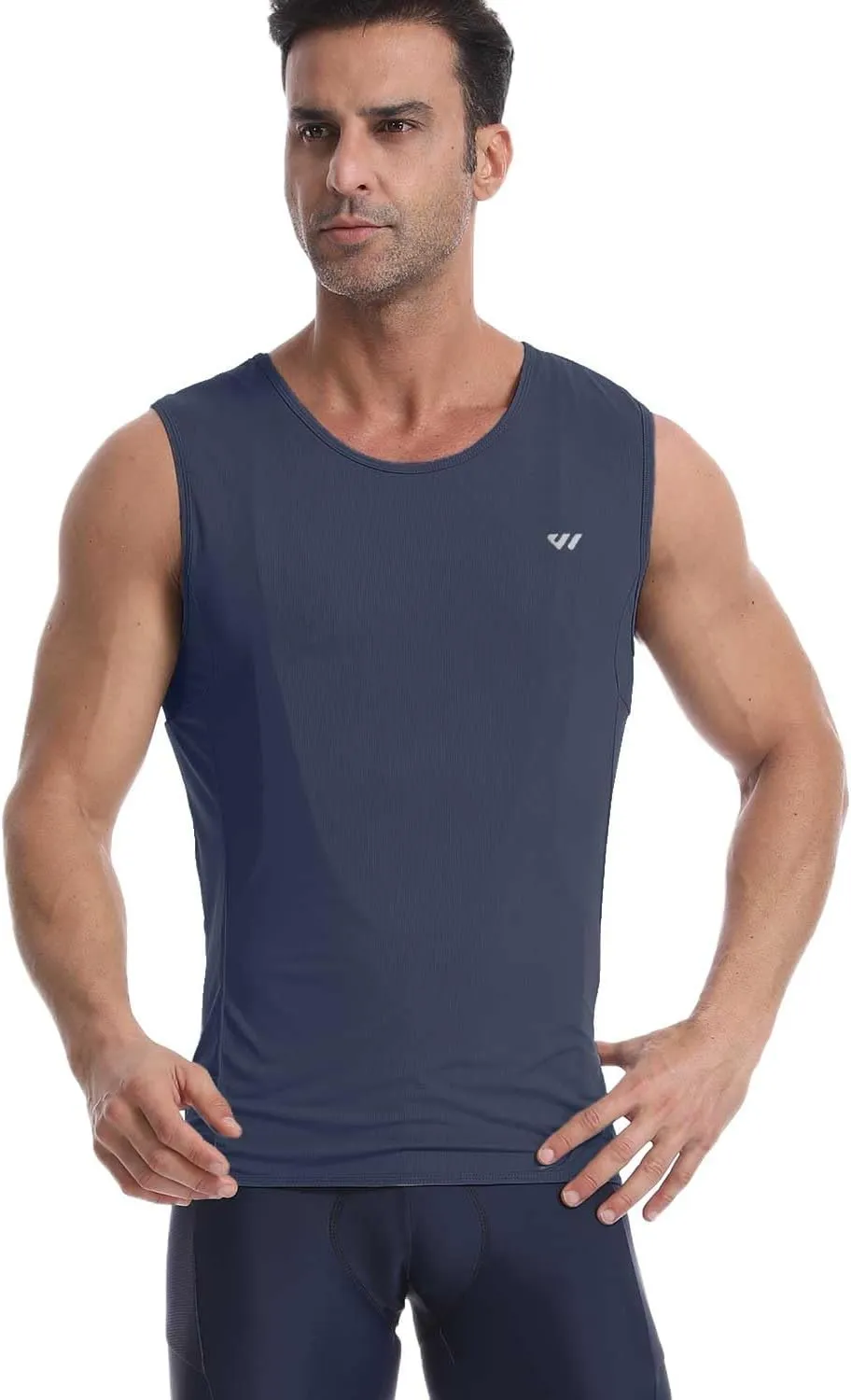 Sleeveless Cycling Jersey Men, Biking Base Layer Breathable and Lightweight with Back Pocket Sports Vest